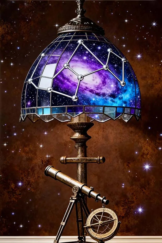 Lampe de Table Tiffany Style Vintage. 
Abat-Jour Vitrail Fleuri, Décoration Intérieure Chic