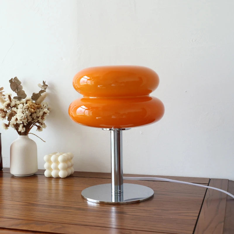 Lampe de Table Macaron en Verre – Design Rétro & Ambiance Tamisée