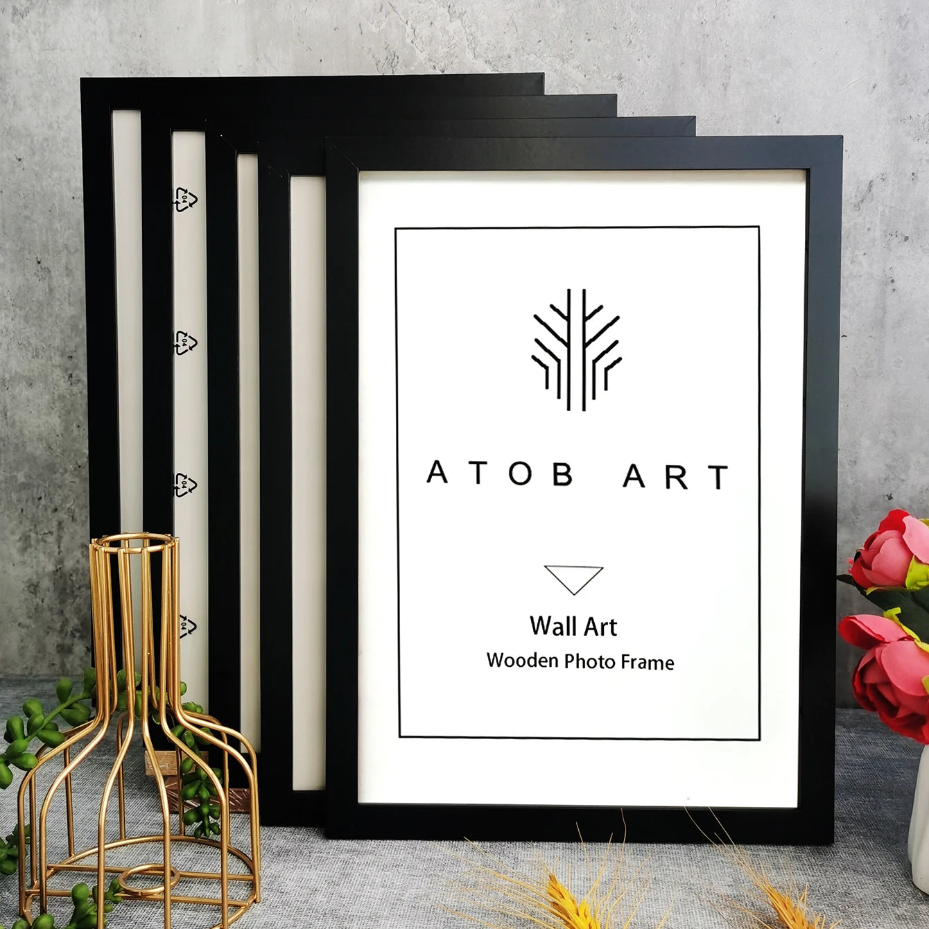 Cadre Photo Mural Minimaliste "Atob Art" /Contour Noir Élégant & Design Scandinave