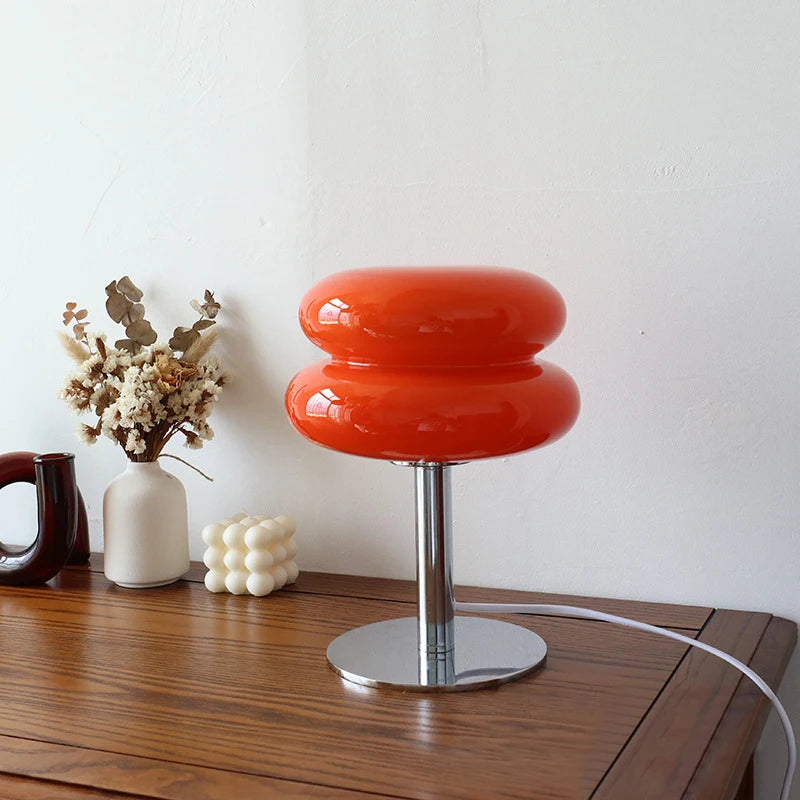 Lampe de Table Macaron en Verre – Design Rétro & Ambiance Tamisée