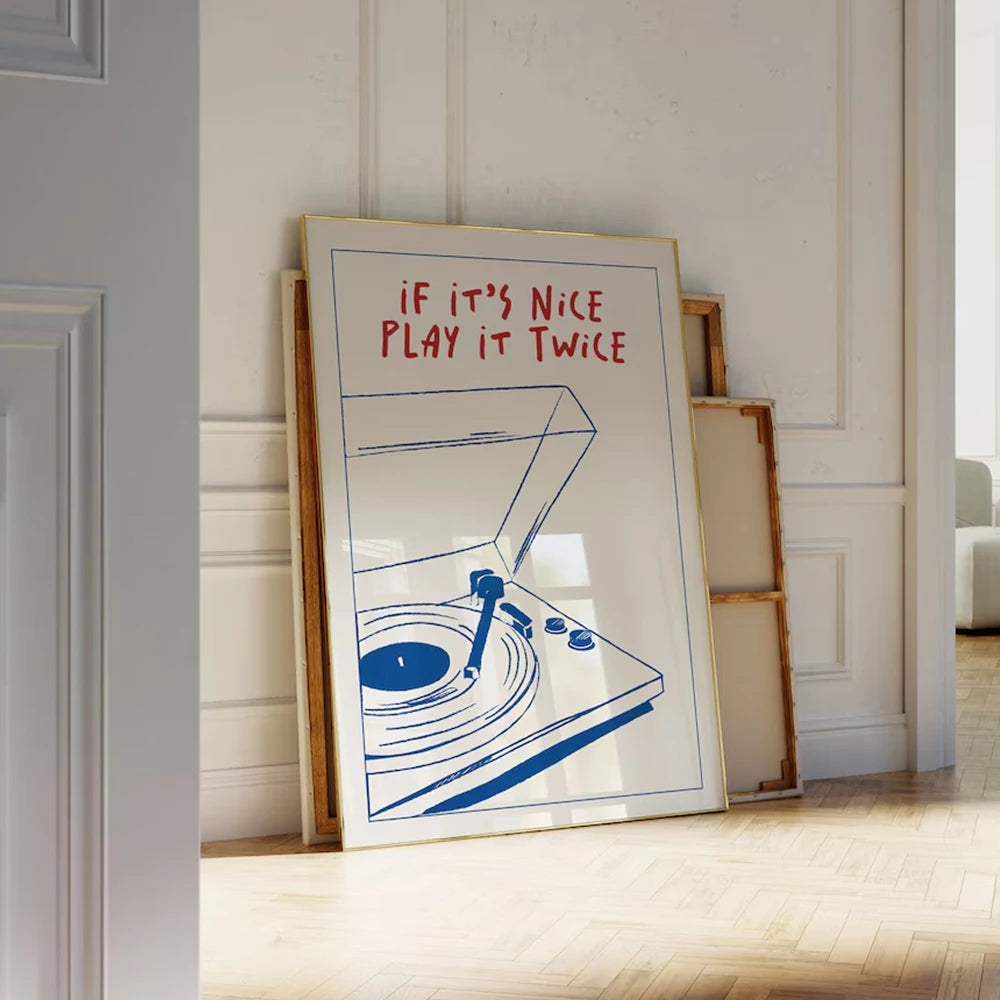 Affiche Canvas "Play it Twice" Art mural Retro & Moderne