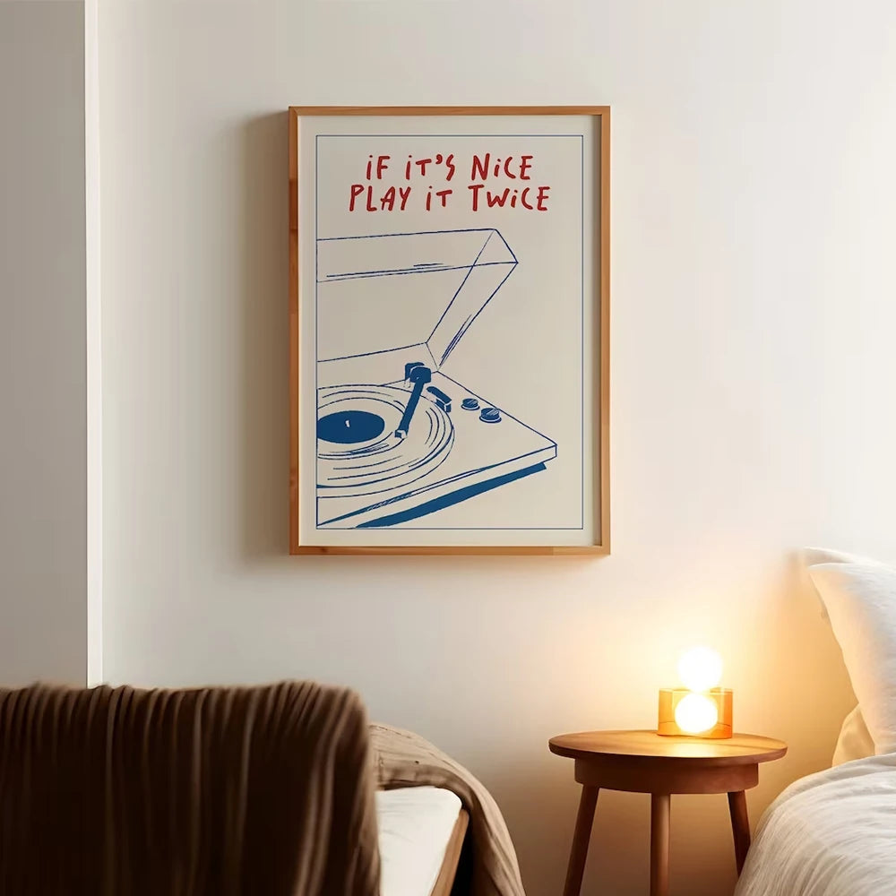Affiche Canvas "Play it Twice" Art mural Retro & Moderne