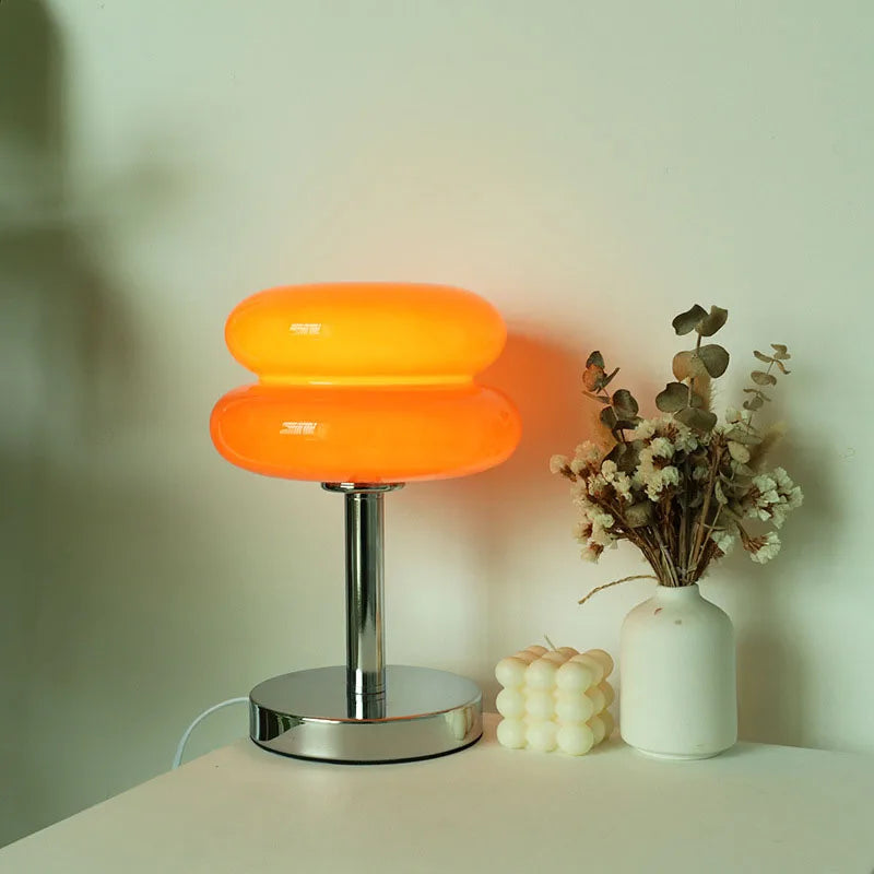 Lampe de Table Macaron en Verre – Design Rétro & Ambiance Tamisée