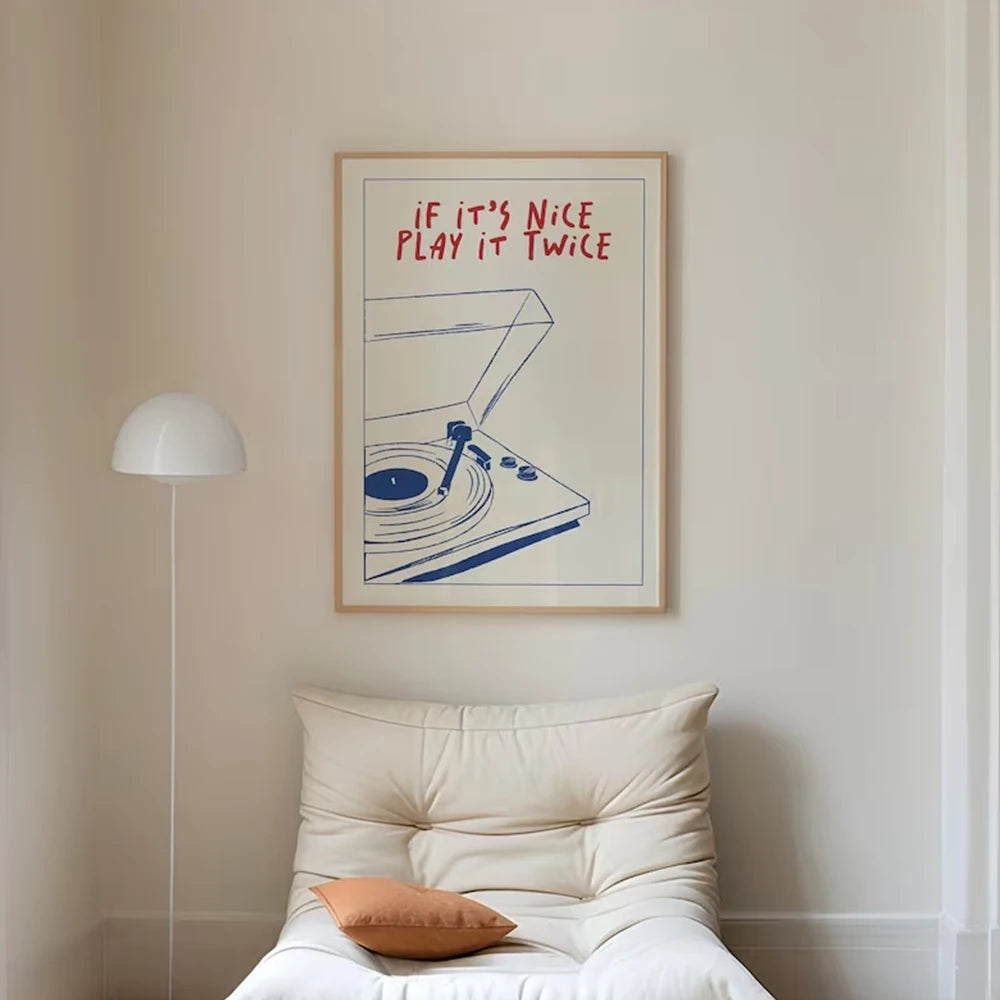 Affiche Canvas "Play it Twice" Art mural Retro & Moderne