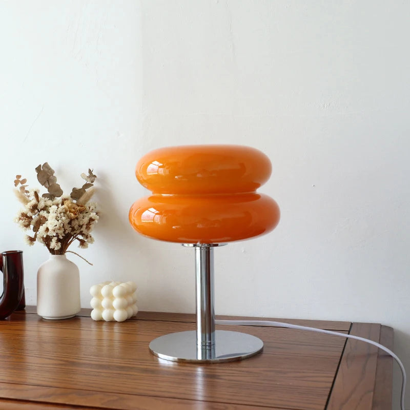 Lampe de Table Macaron en Verre – Design Rétro & Ambiance Tamisée